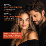 A smiling woman with long brown hair and a man with a beard, with product text "REVITA HIGH-PERFORMANCE".